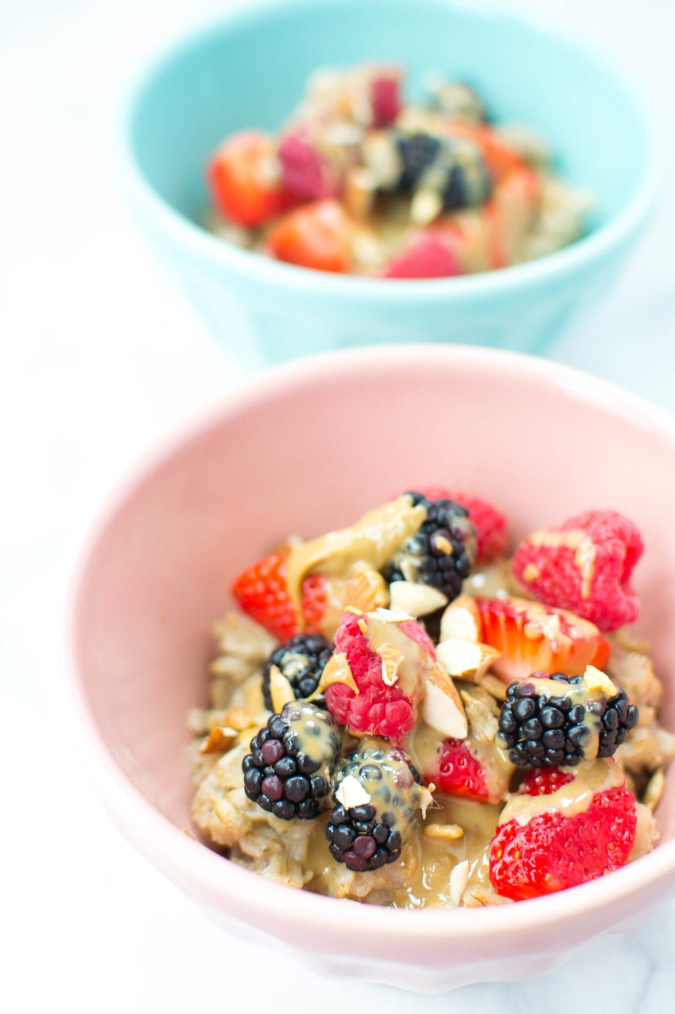 fruit and sunbutter oatmeal bowls - Appetites Anonymous