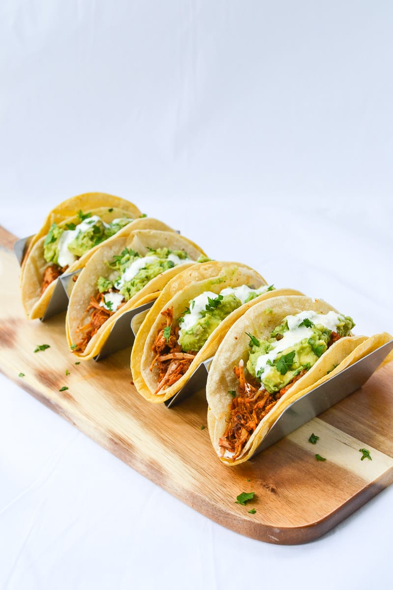 chipotle jackfruit tacos with simple guac and lemon orange crema | Appetites Anonymous