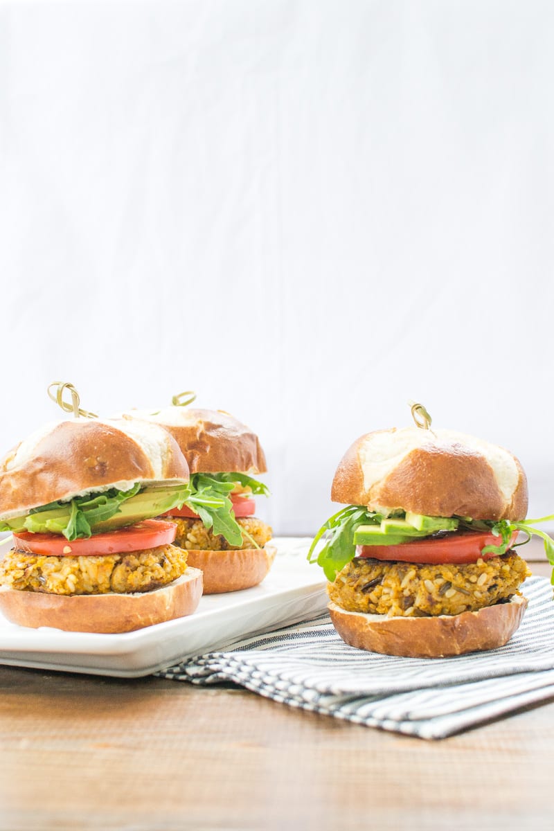 vegan sweet potato rice burgers - Appetites Anonymous