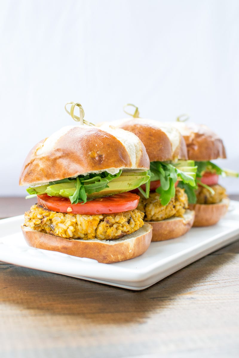 vegan sweet potato rice burgers - Appetites Anonymous