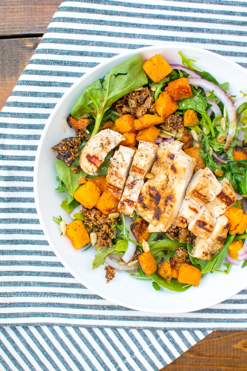 roasted butternut squash and grilled chicken salad with sesame ginger vinaigrette | Appetites Anonymous