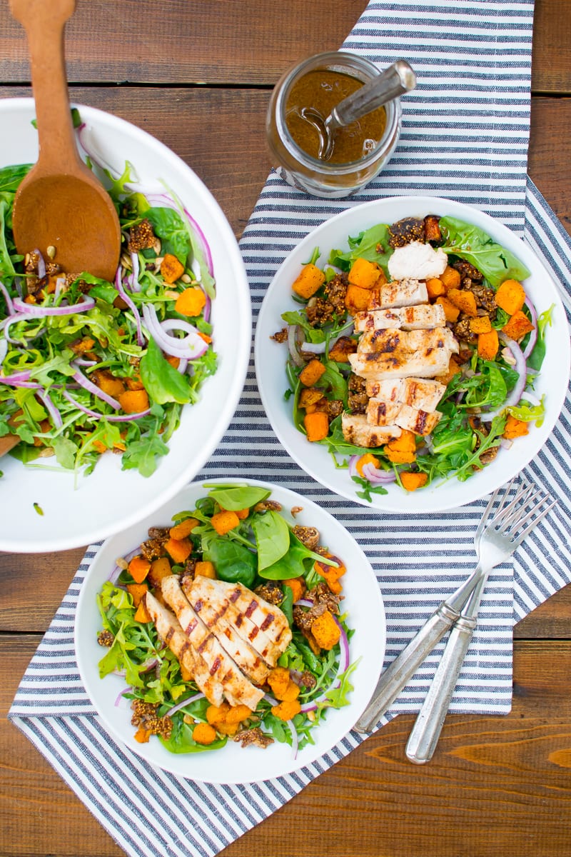  roasted butternut squash and grilled chicken salad with sesame ginger vinaigrette | Appetites Anonymous