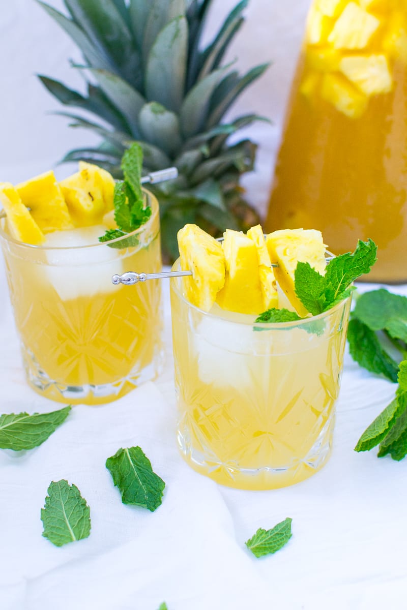 pineapple and mint rum punch - Appetites Anonymous