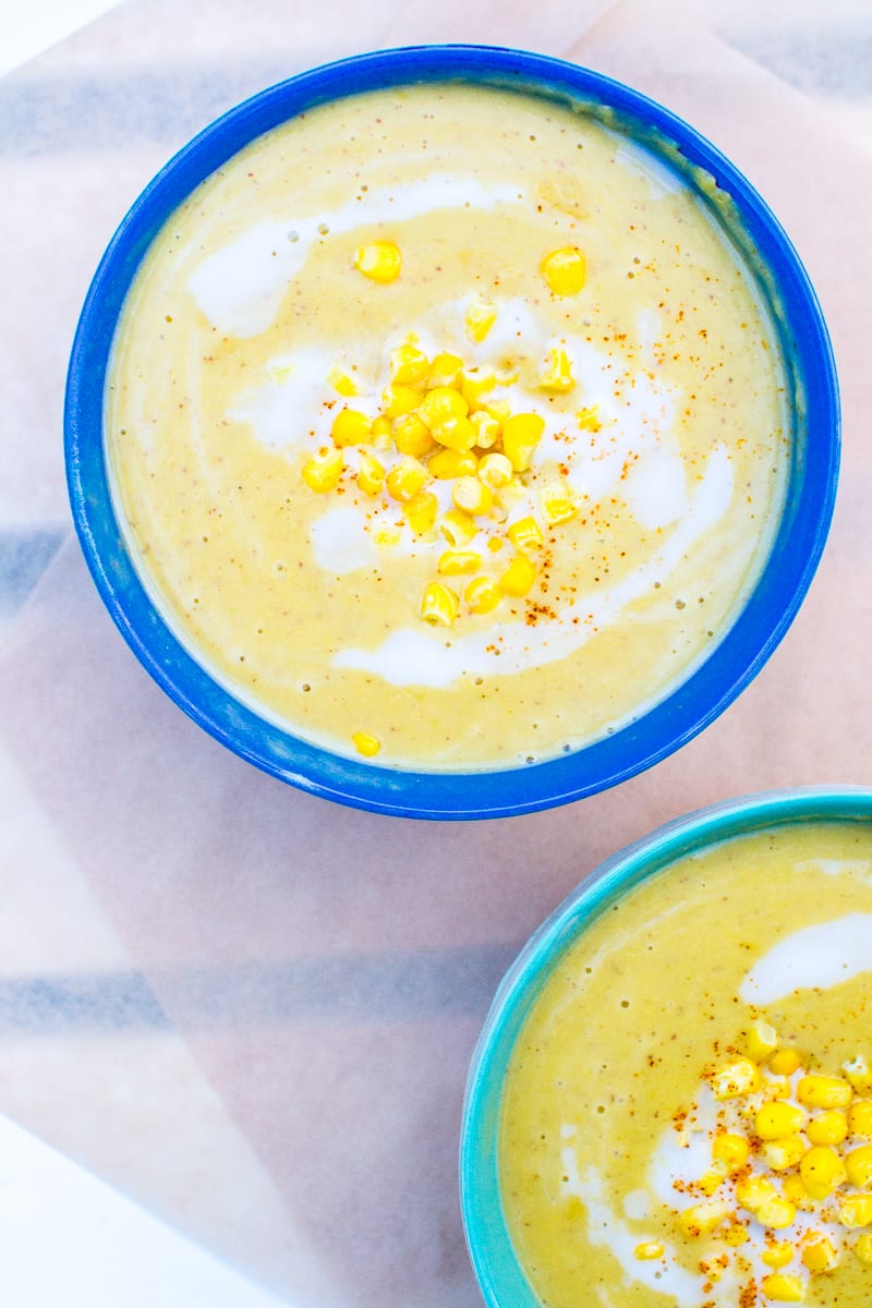 vegan grilled (or roasted!) corn soup | Appetites Anonymous