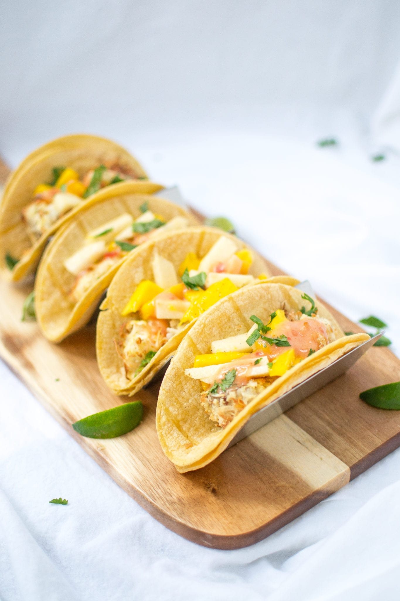 coconut crusted fish tacos with mango jicama slaw - Appetites Anonymous
