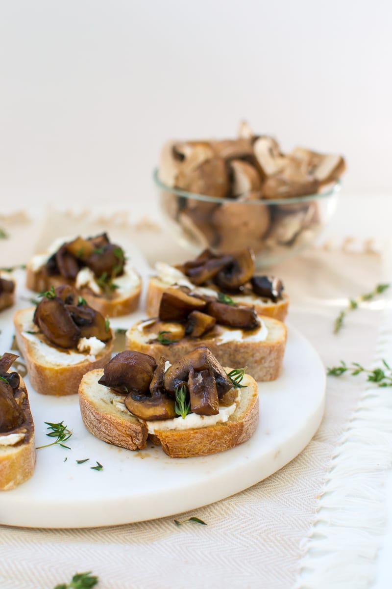 mushroom and goat cheese crostini - Appetites Anonymous