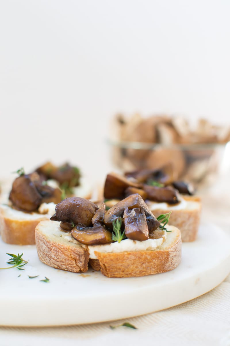 mushroom and goat cheese crostini - Appetites Anonymous