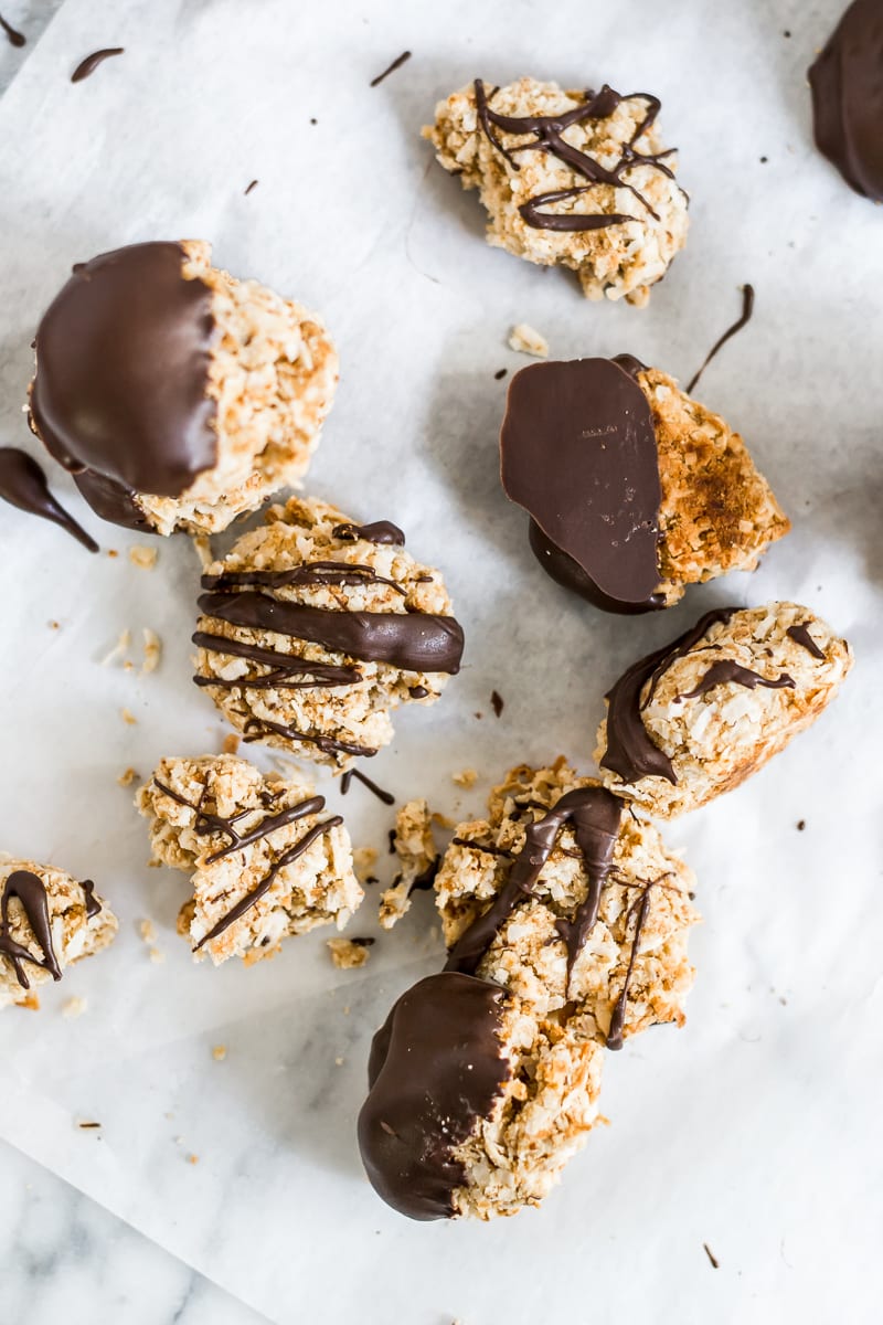 chocolate dunked coconut cookies | Appetites Anonymous