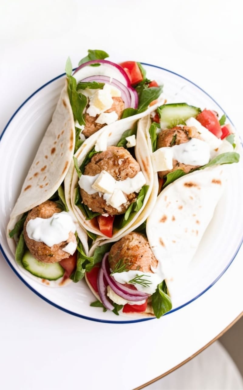 Chicken Meatball Wraps