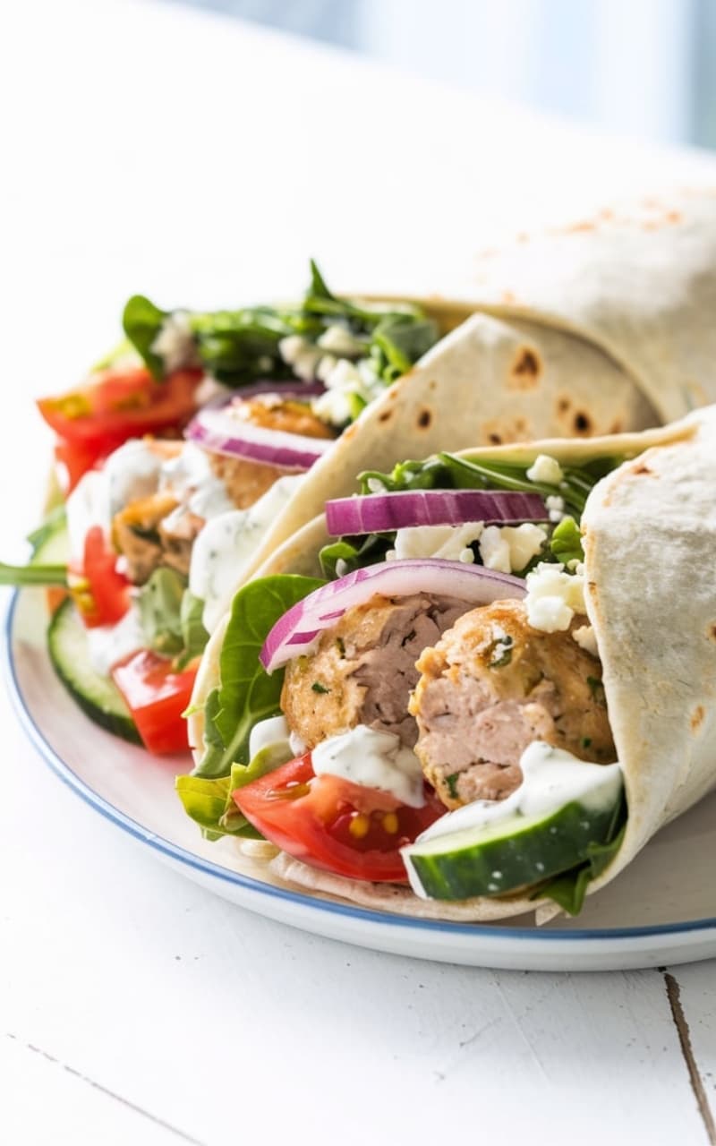 Chicken Meatball Wraps