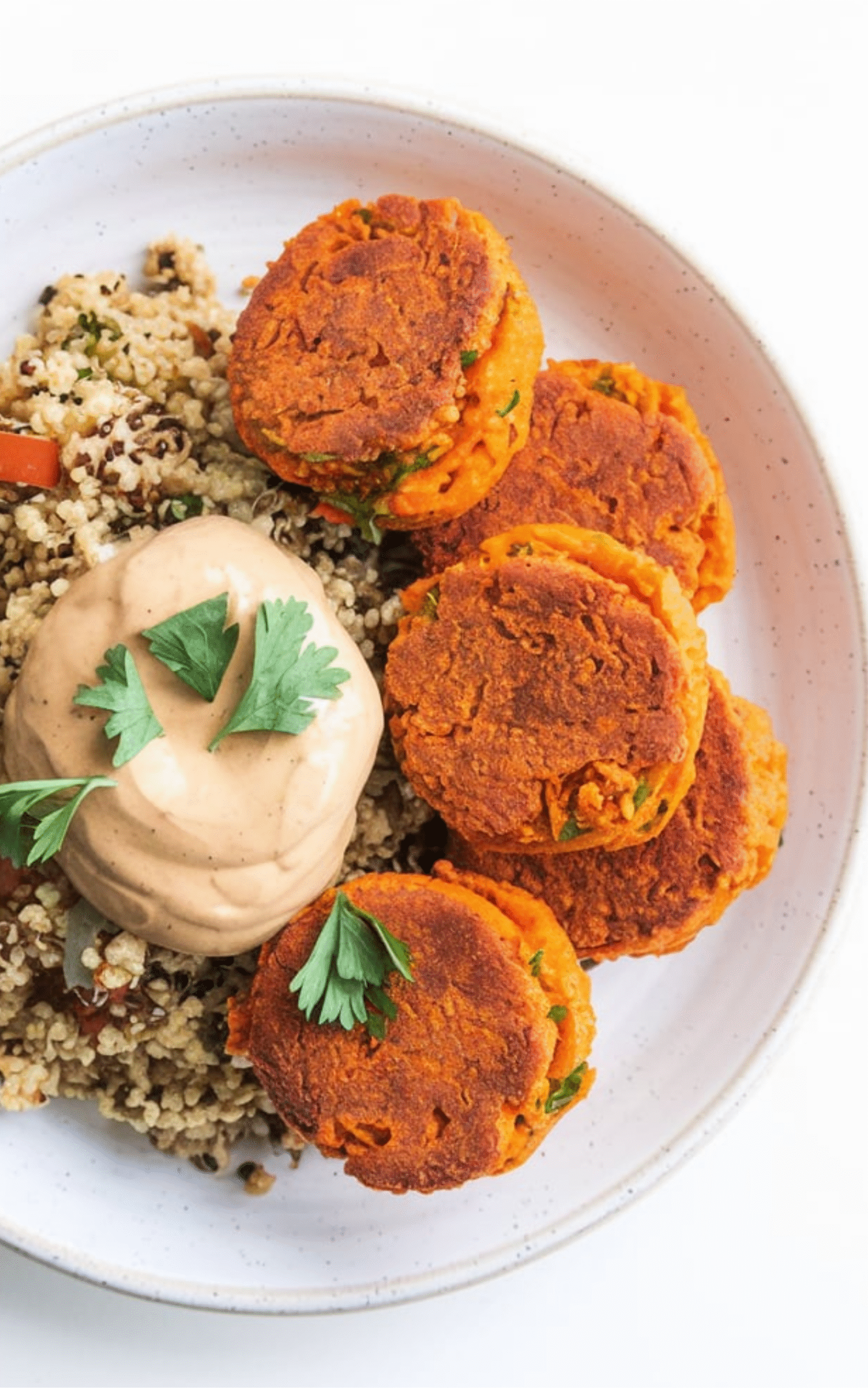 Carrot Falafels With Roasted Veggie Quinoa