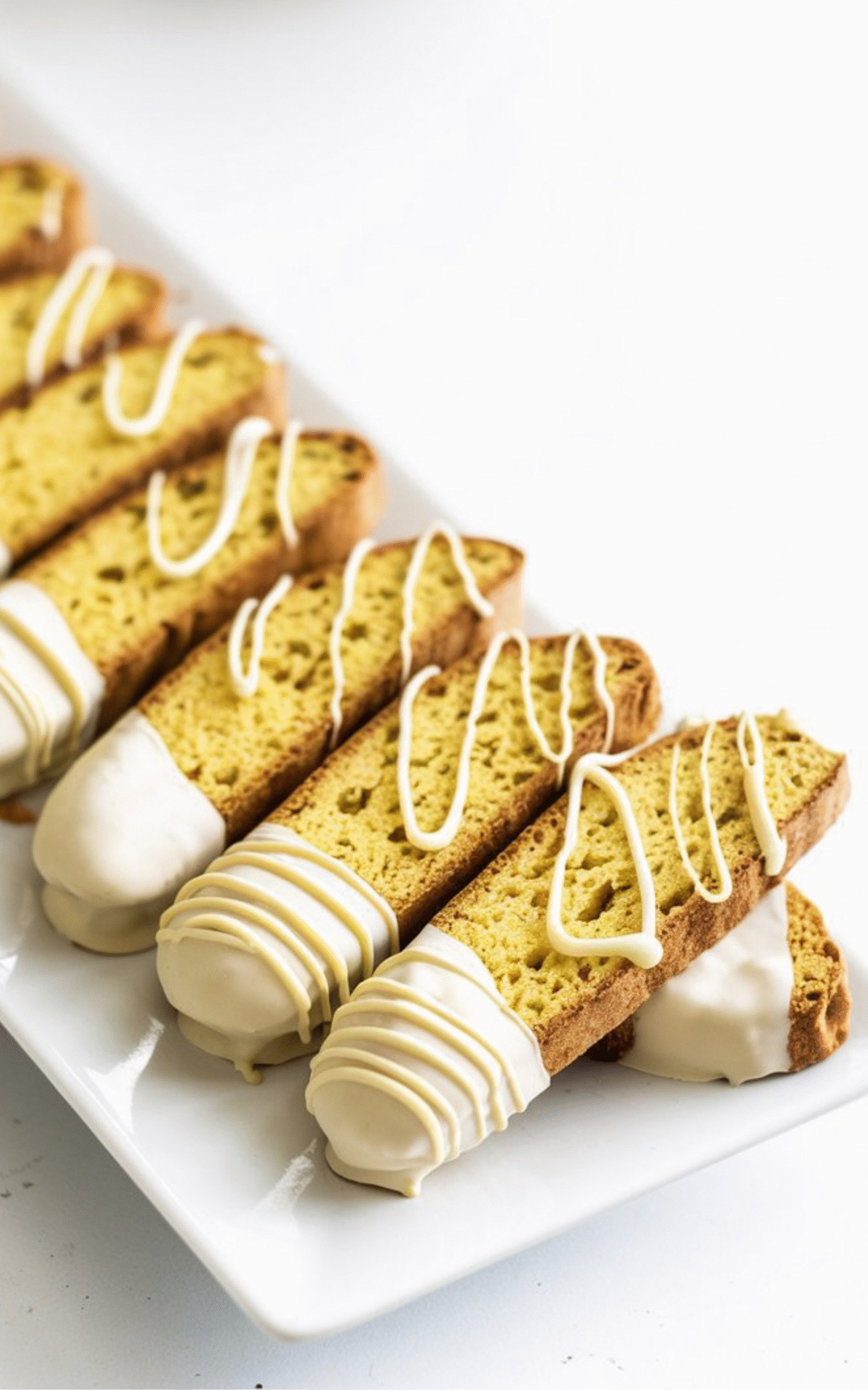 White Chocolate Dipped Vanilla Biscotti