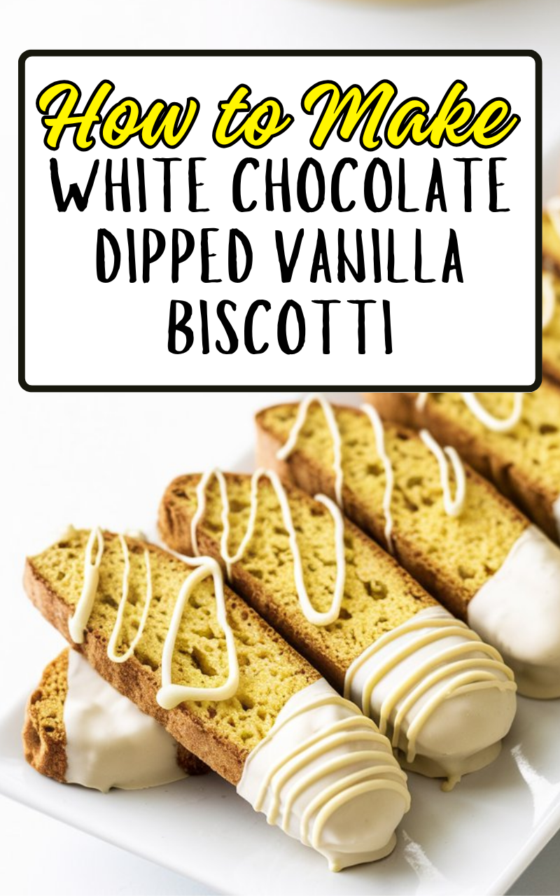 White Chocolate Dipped Vanilla Biscotti