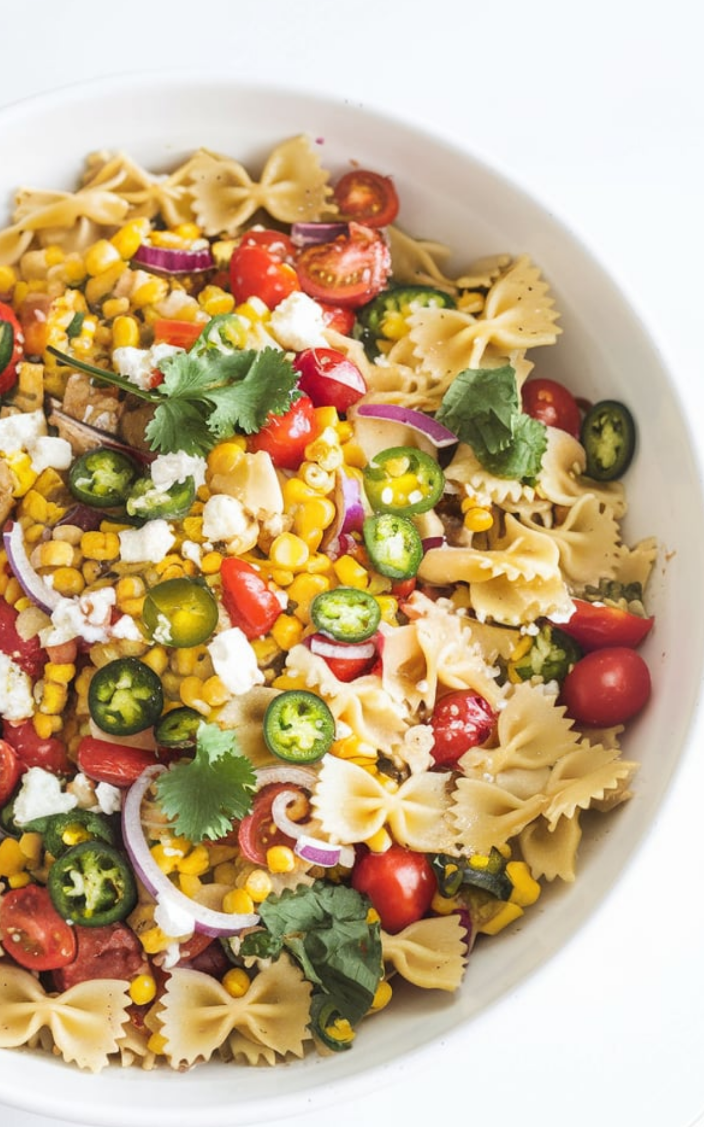 Summer Corn Goat Cheese Pasta Salad