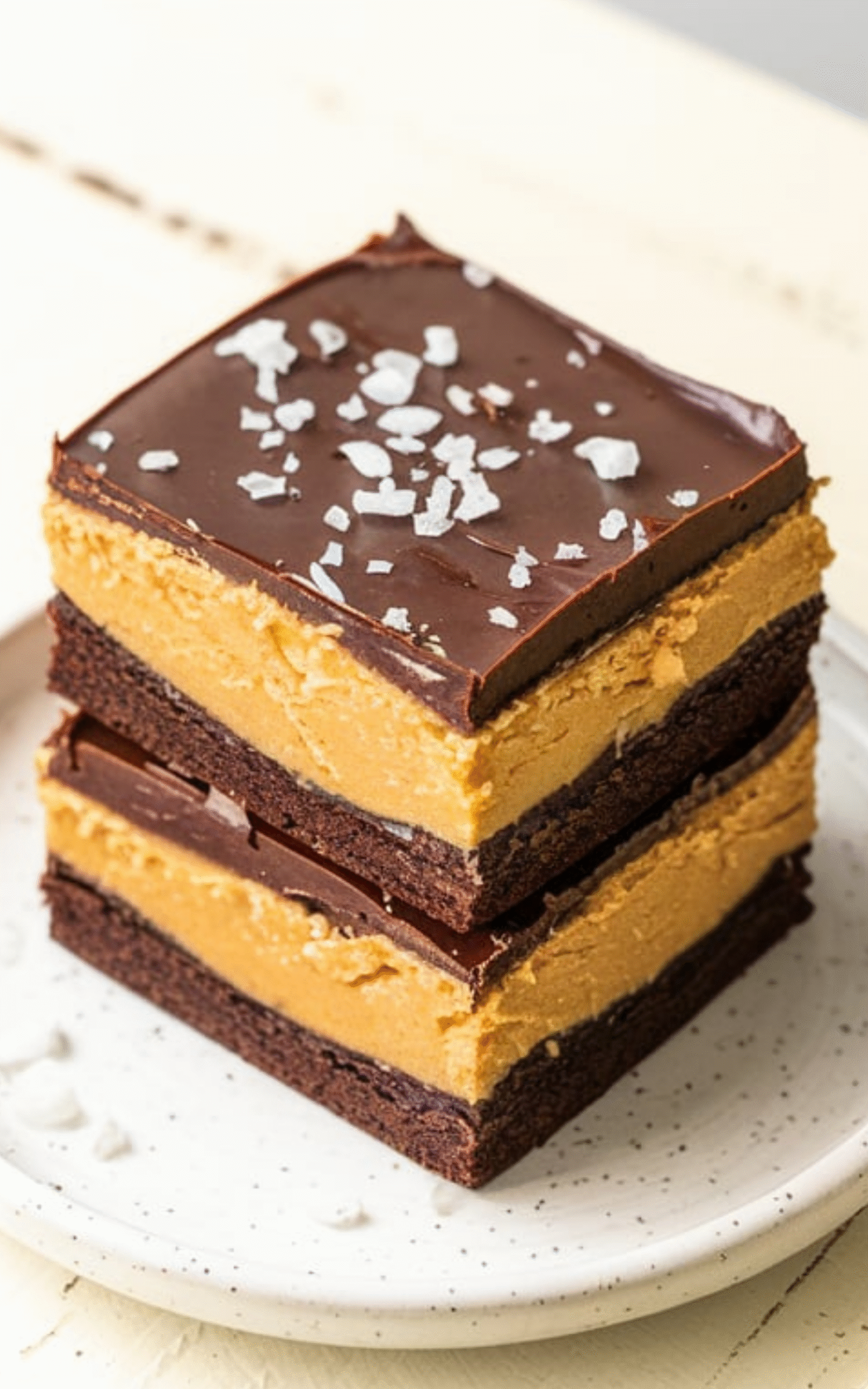 Triple Layer Peanut Butter Chocolate Brownies