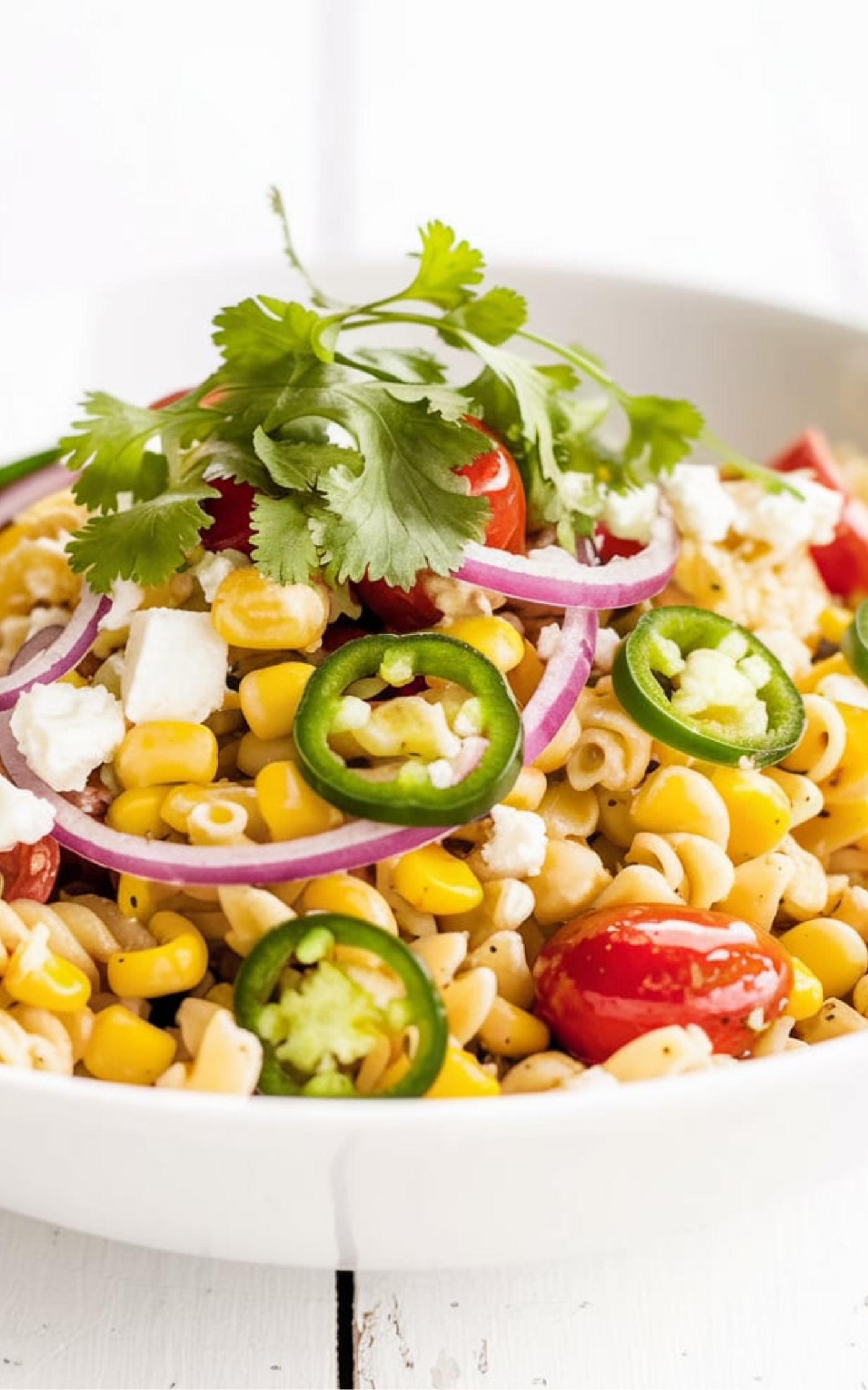 Summer Corn Goat Cheese Pasta Salad