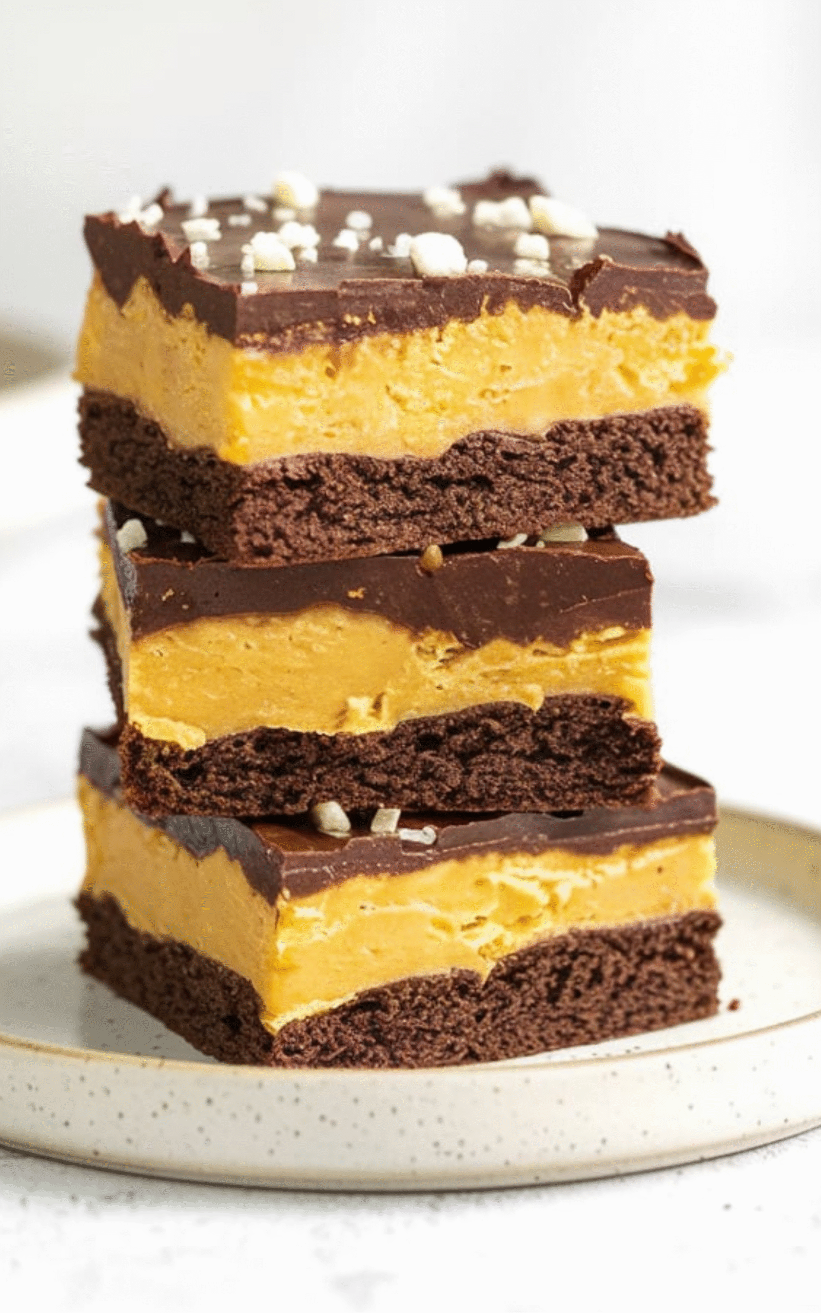 Triple Layer Peanut Butter Chocolate Brownies