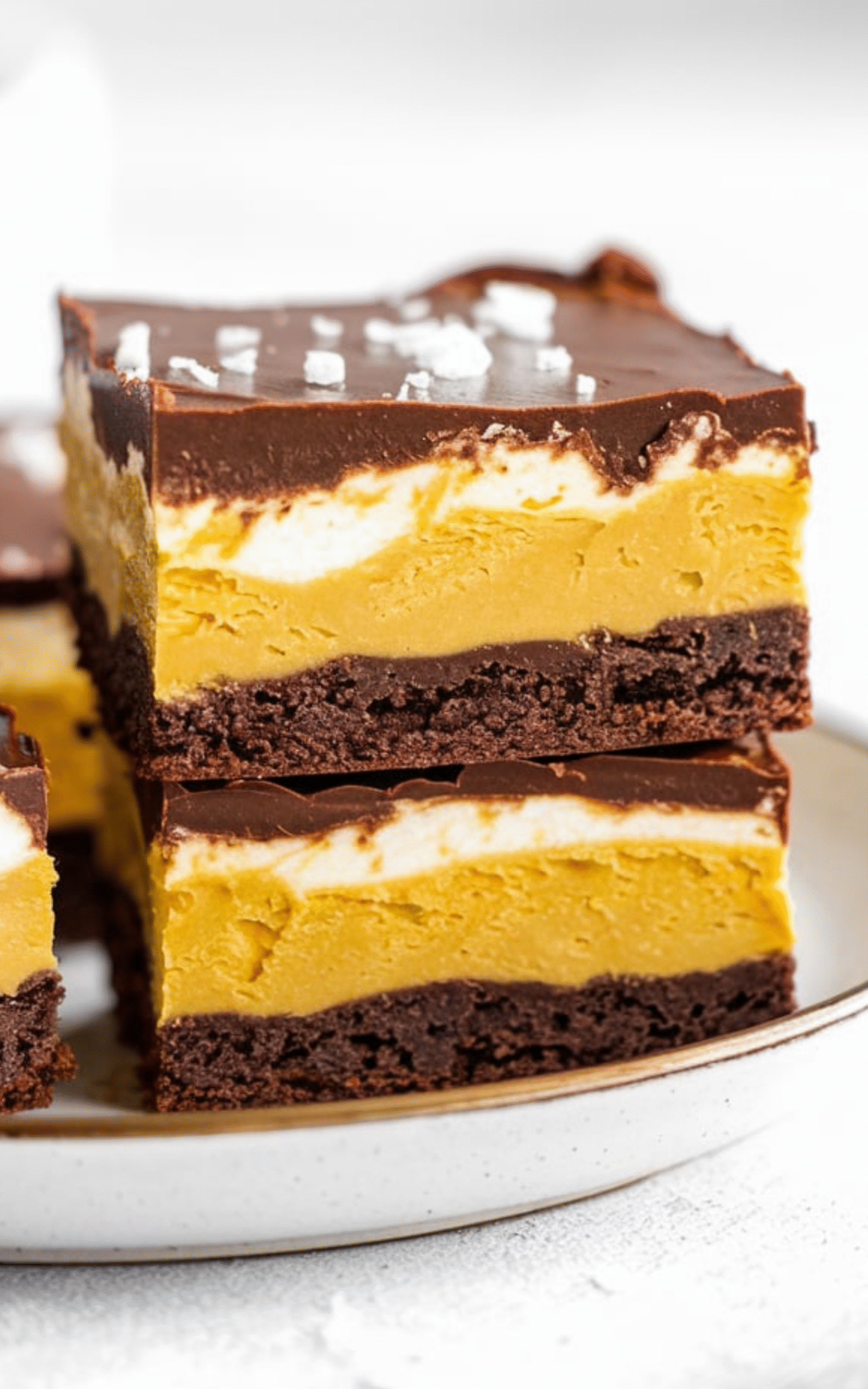 Triple Layer Peanut Butter Chocolate Brownies