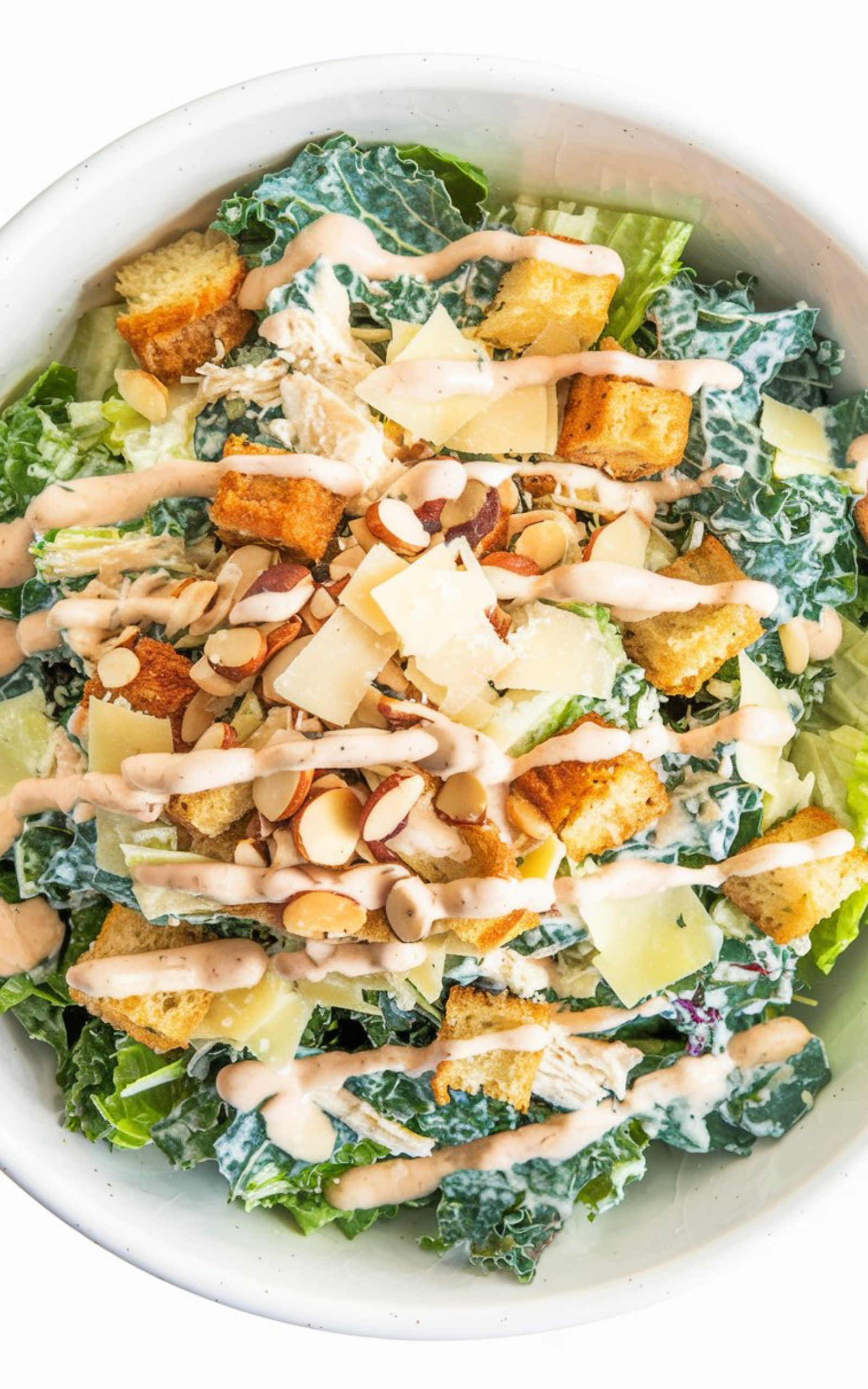 Baby Kale & Shredded Chicken Caesar Salad