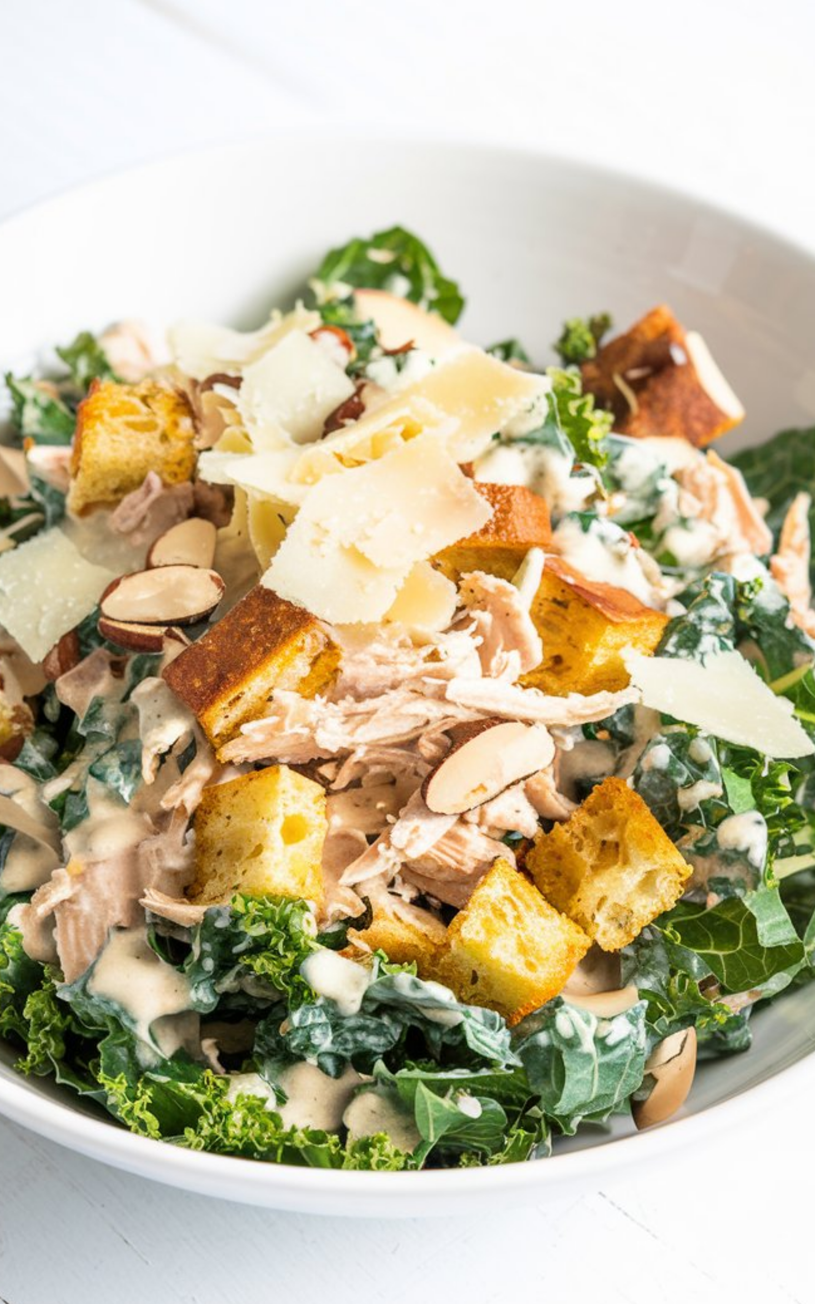 Baby Kale & Shredded Chicken Caesar Salad