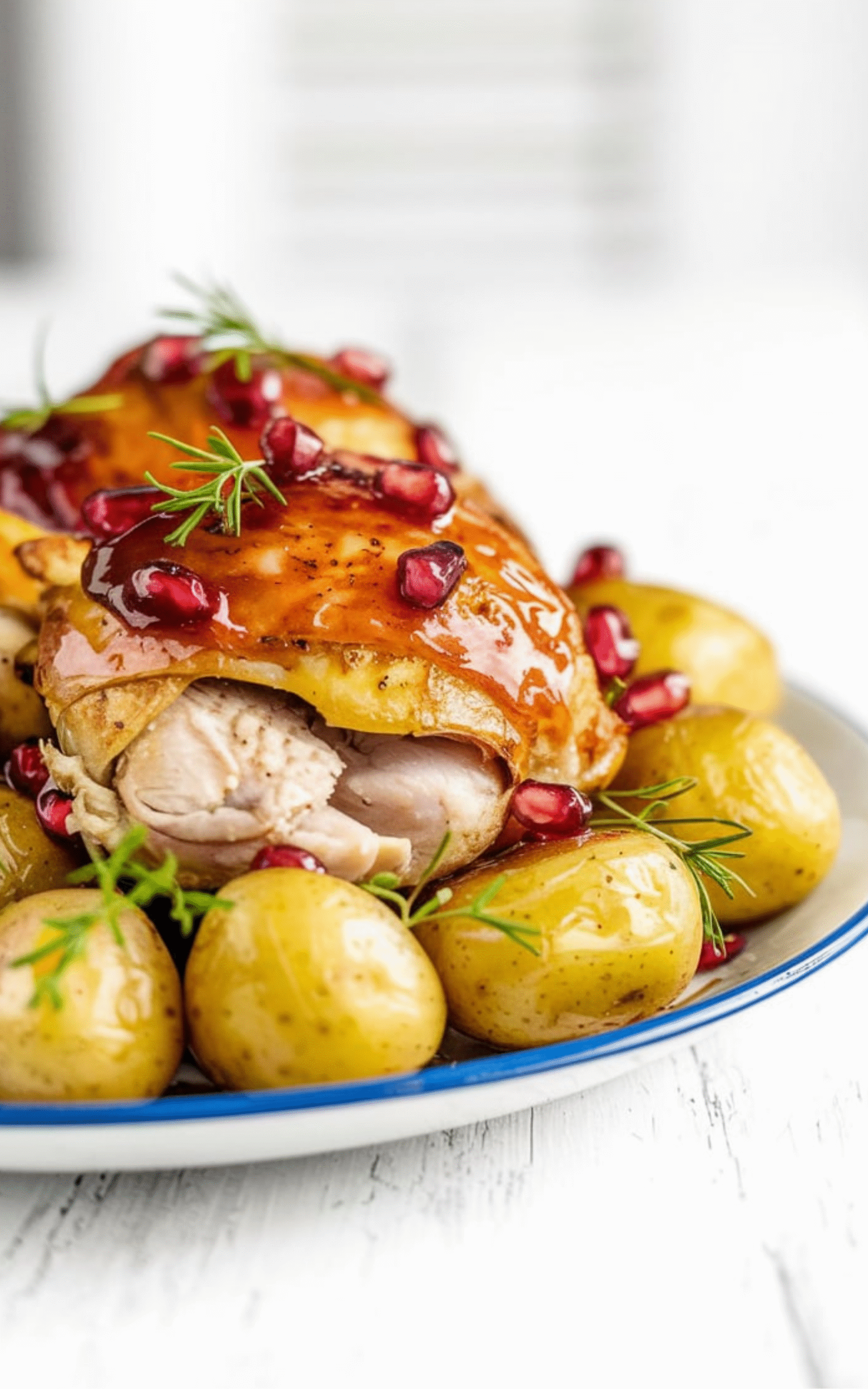Pomegranate Glazed Chicken And Potatoes