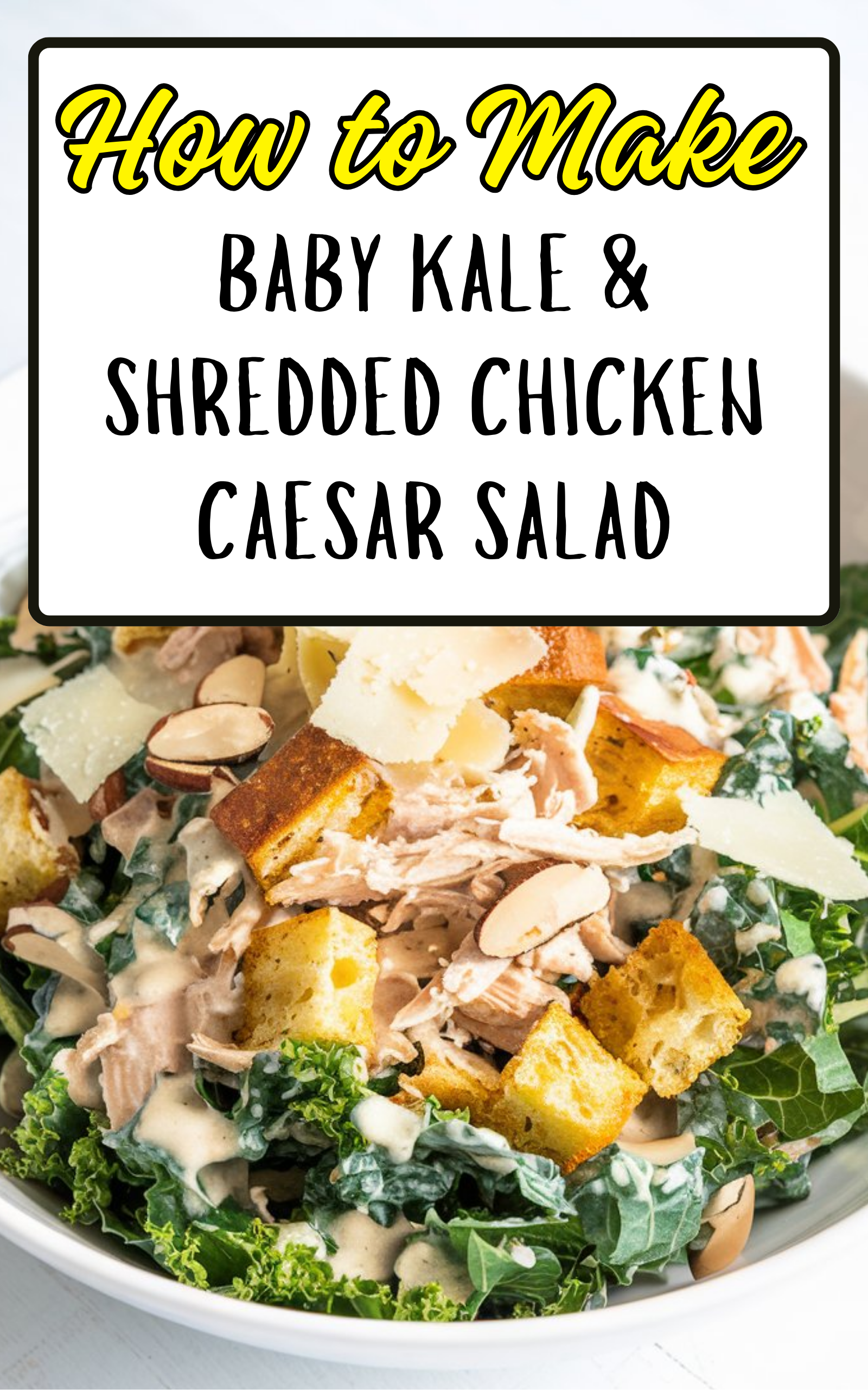 Baby Kale & Shredded Chicken Caesar Salad