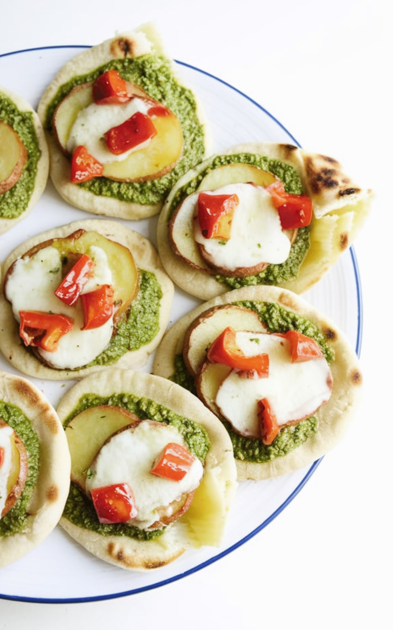 Pesto Potato Roasted Red Pepper Flatbreads