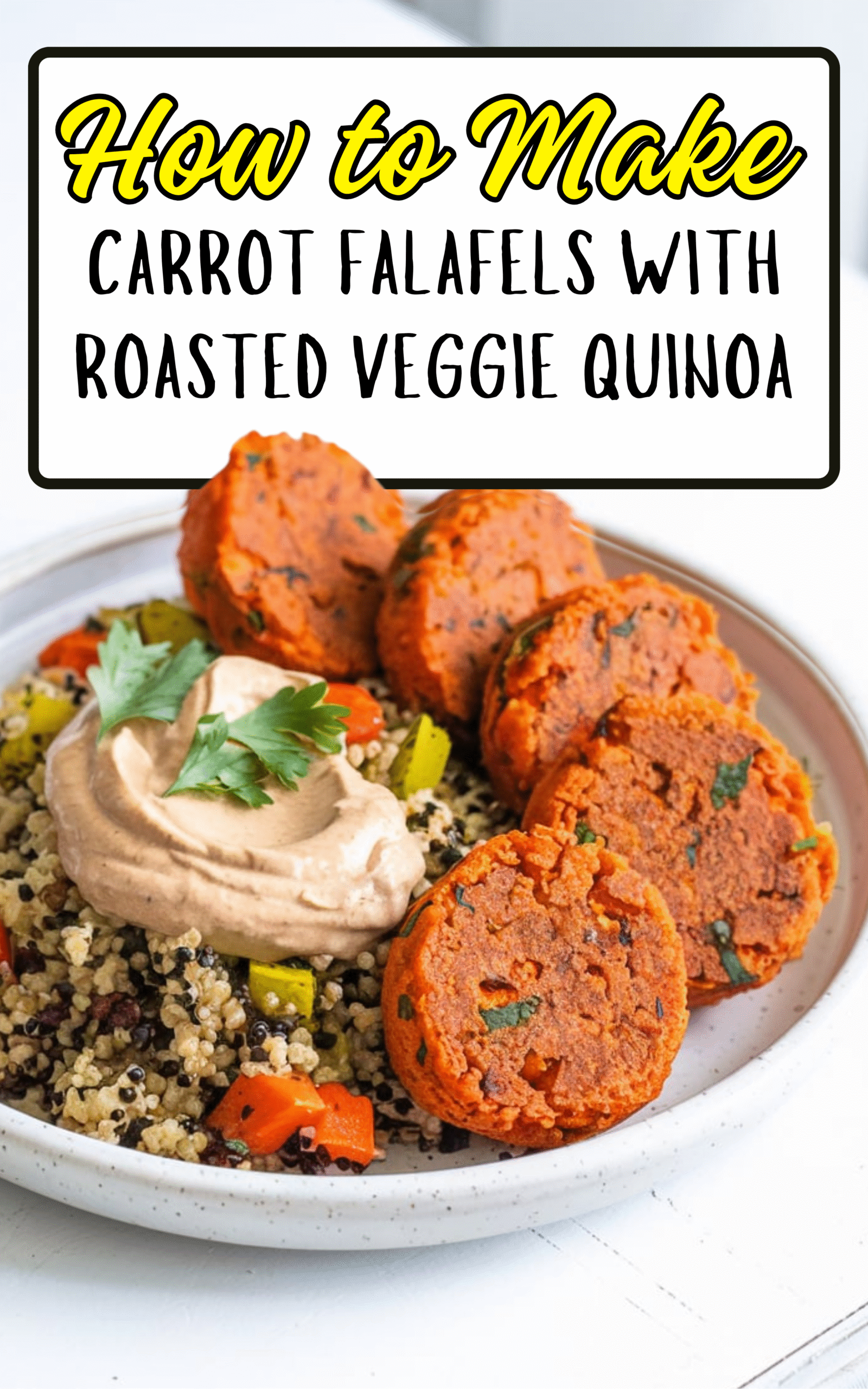 Carrot Falafels With Roasted Veggie Quinoa