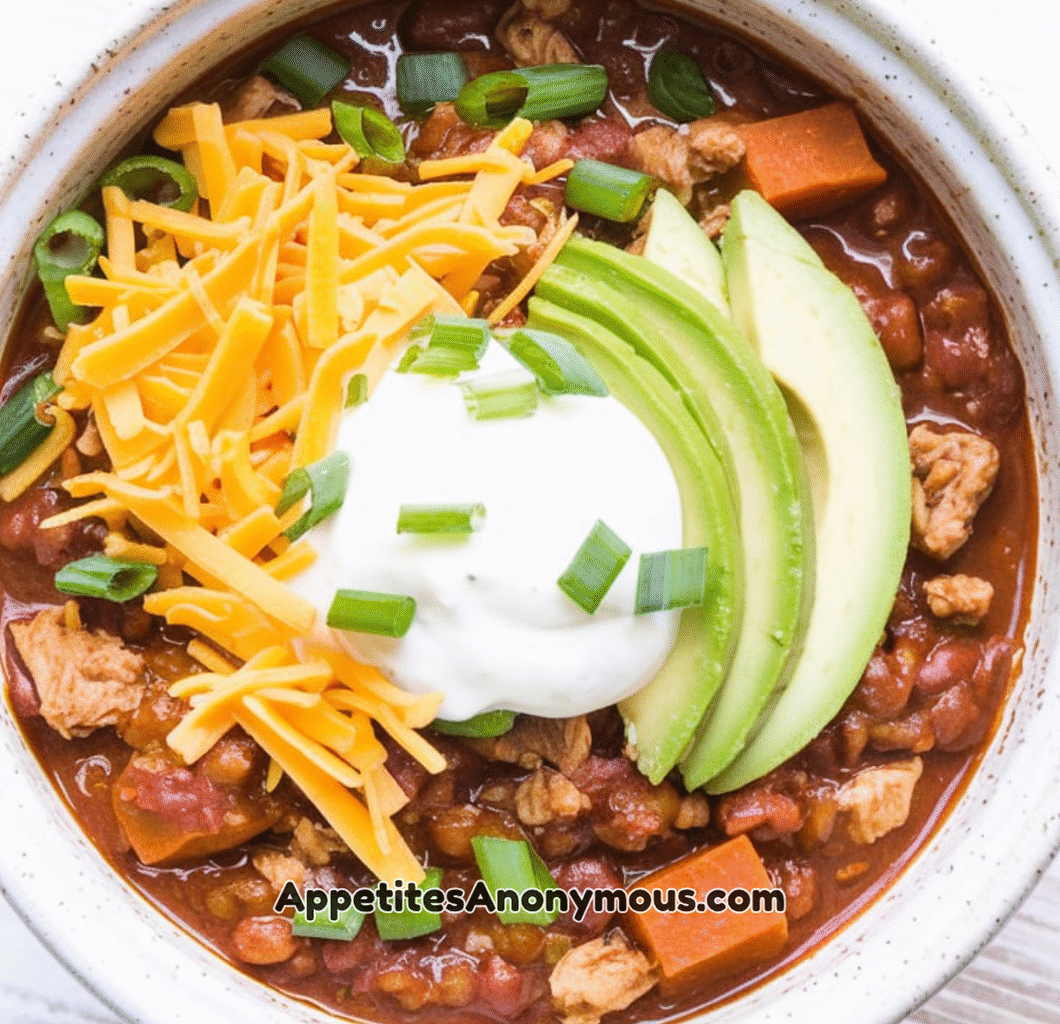 Ground Chicken & Sweet Potato Chili (Slow Cooker)