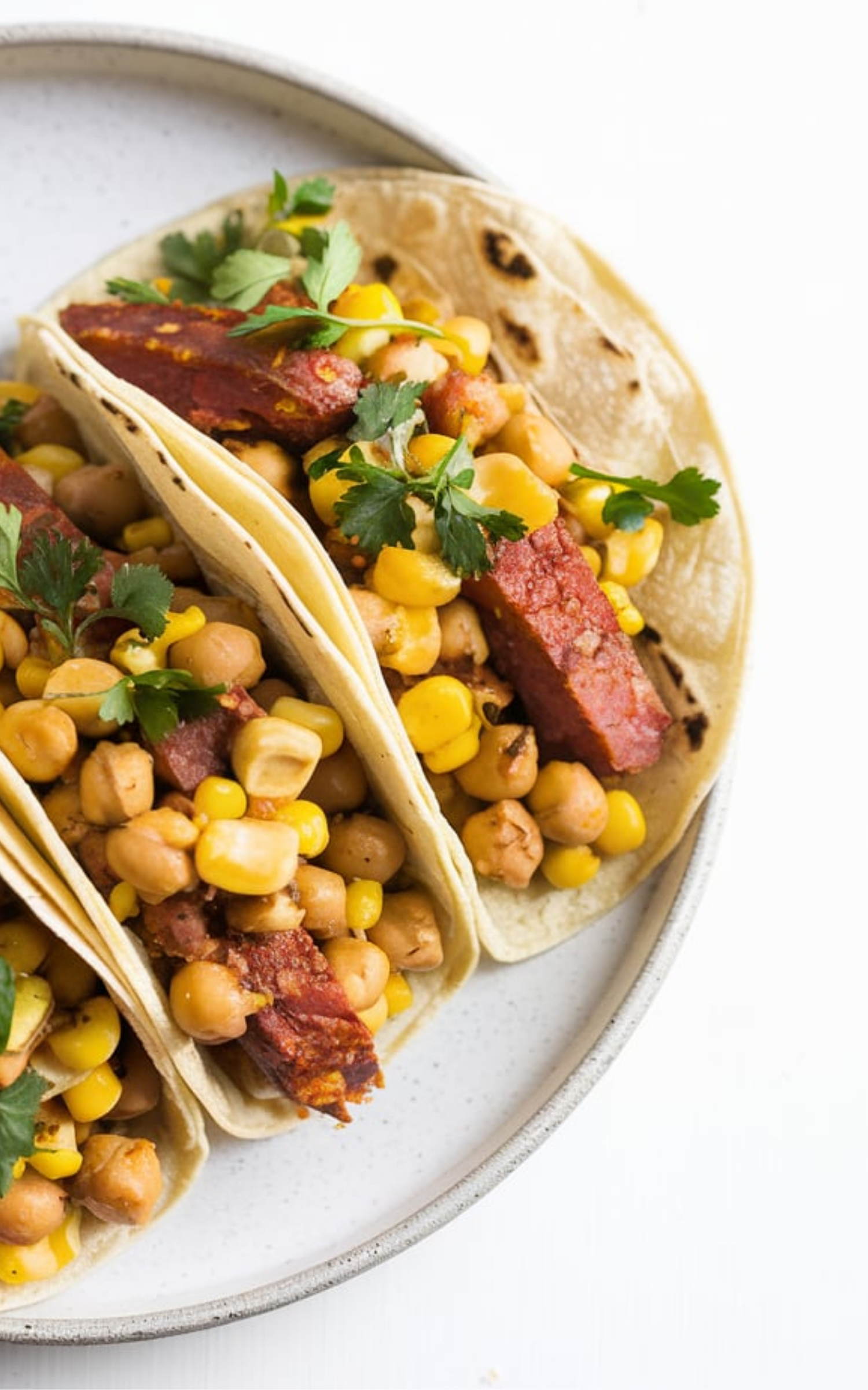 Chickpea, Chorizo, & Corn Tacos