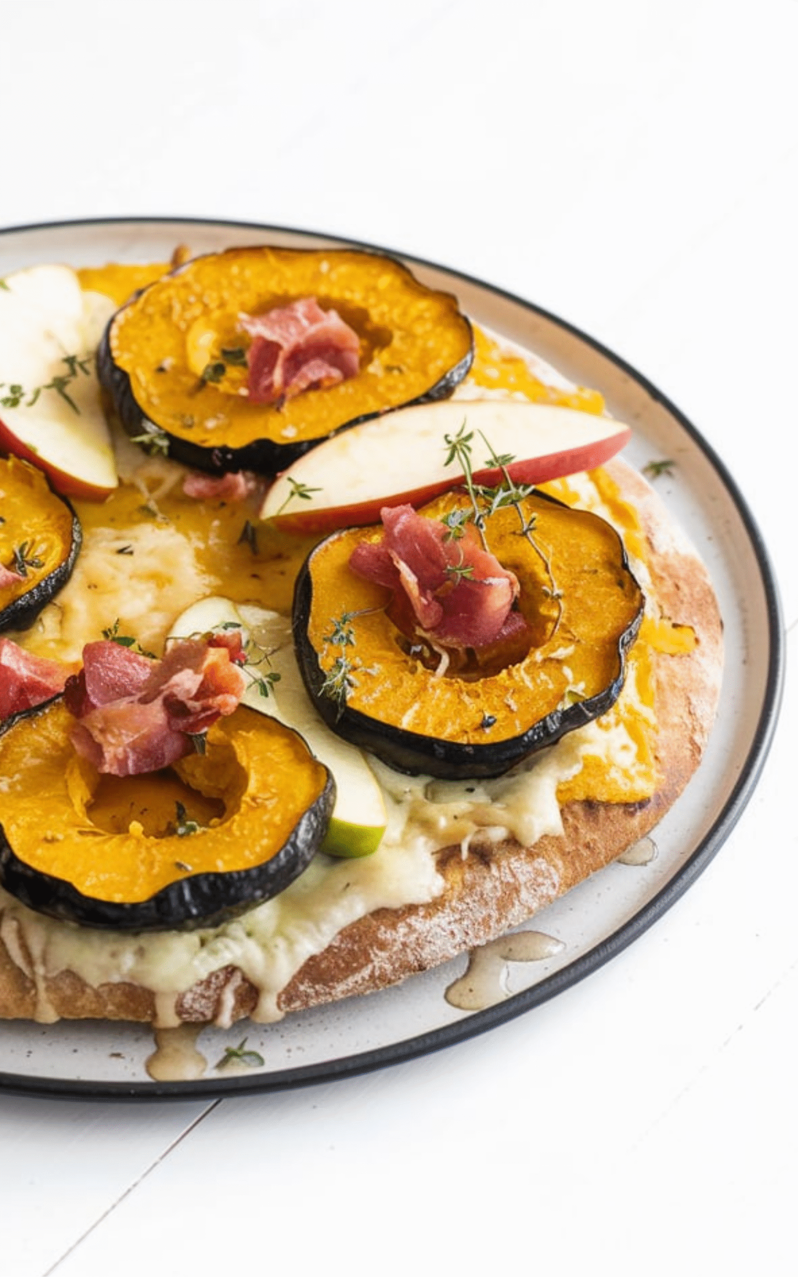 Roasted Acorn Squash, Apple, and Pancetta Flatbreads