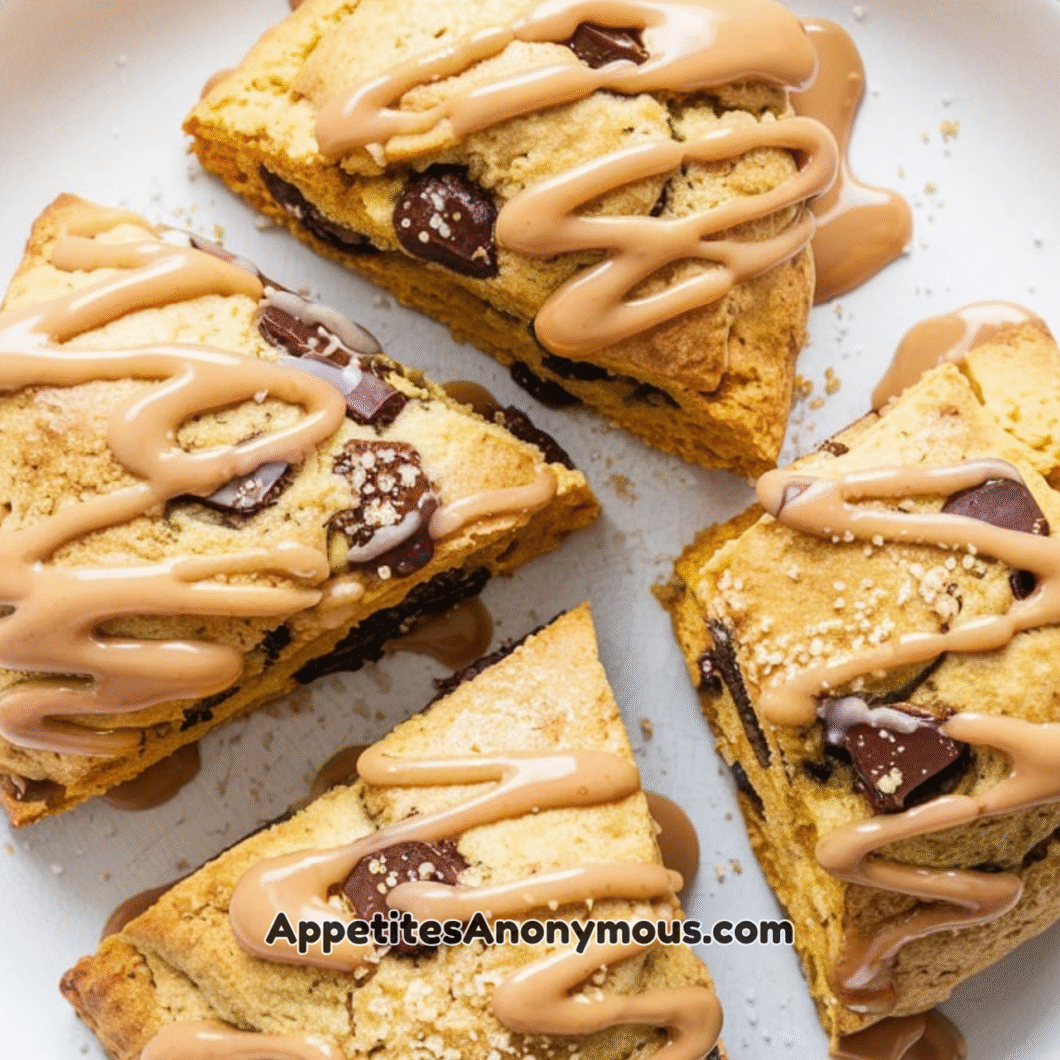Cinnamon Peanut Butter Chocolate Chip Scones