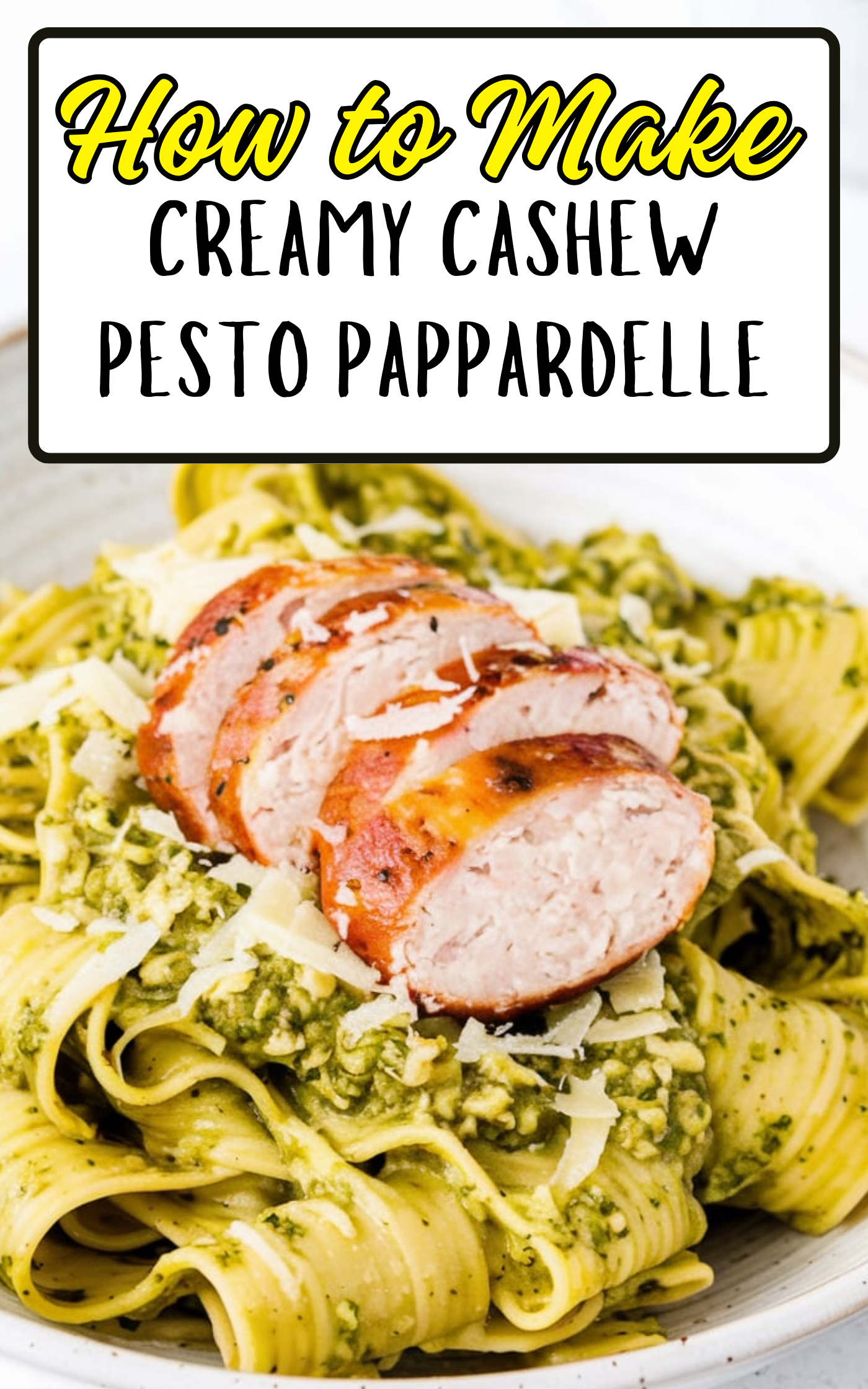 Creamy Cashew Pesto Pappardelle