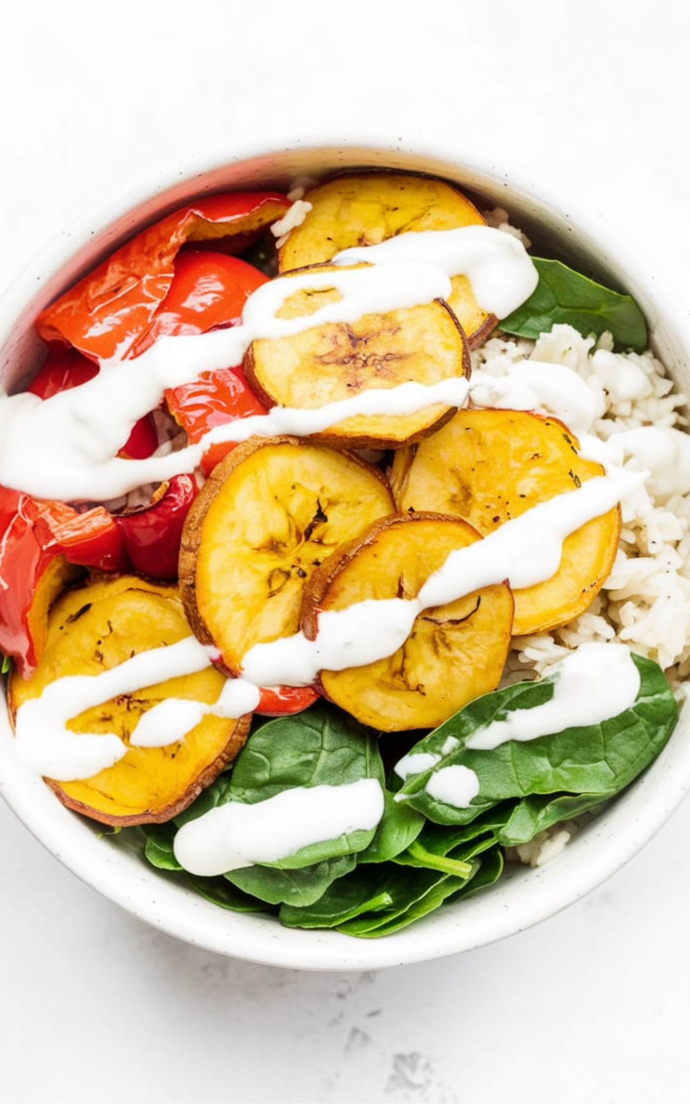 Roasted Plantain And Red Pepper Rice Bowls