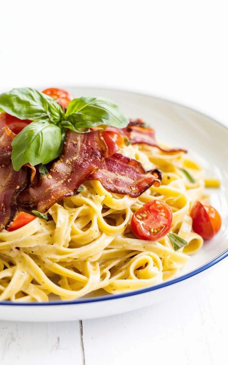 BLT Roasted Garlic Fettuccine