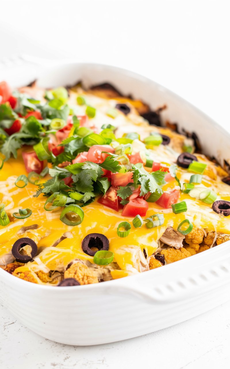 Taco Cauliflower Chicken Bake Recipe
